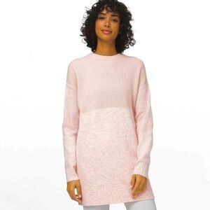 Lululemon Restful Intention Sweater Rib Knit Tunic Heather Pink Bliss Medium
